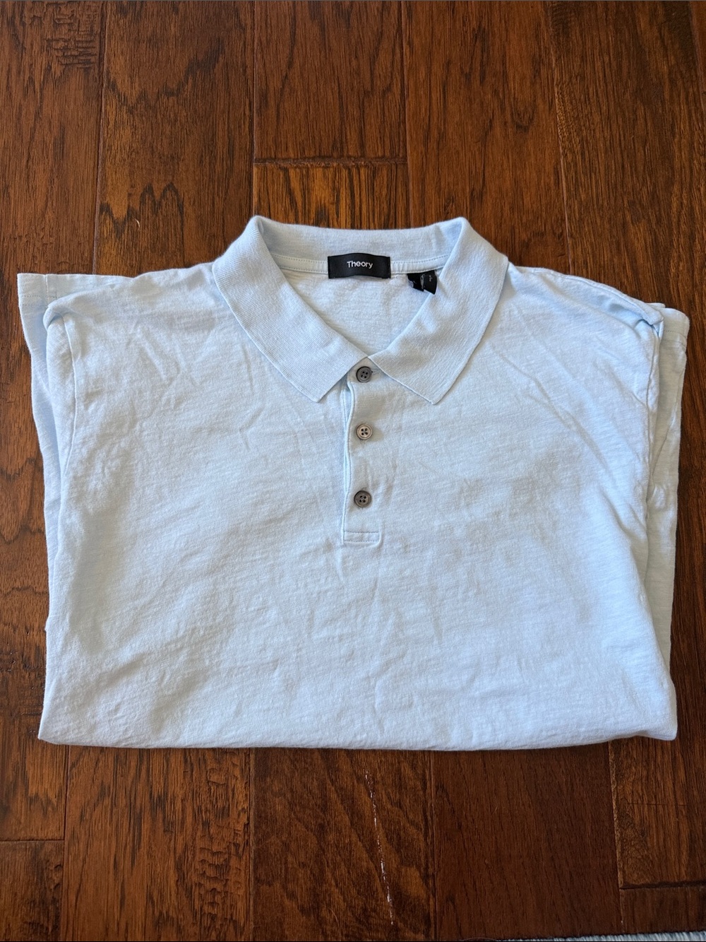 Theory Men's Pale Blue Cotton Polo